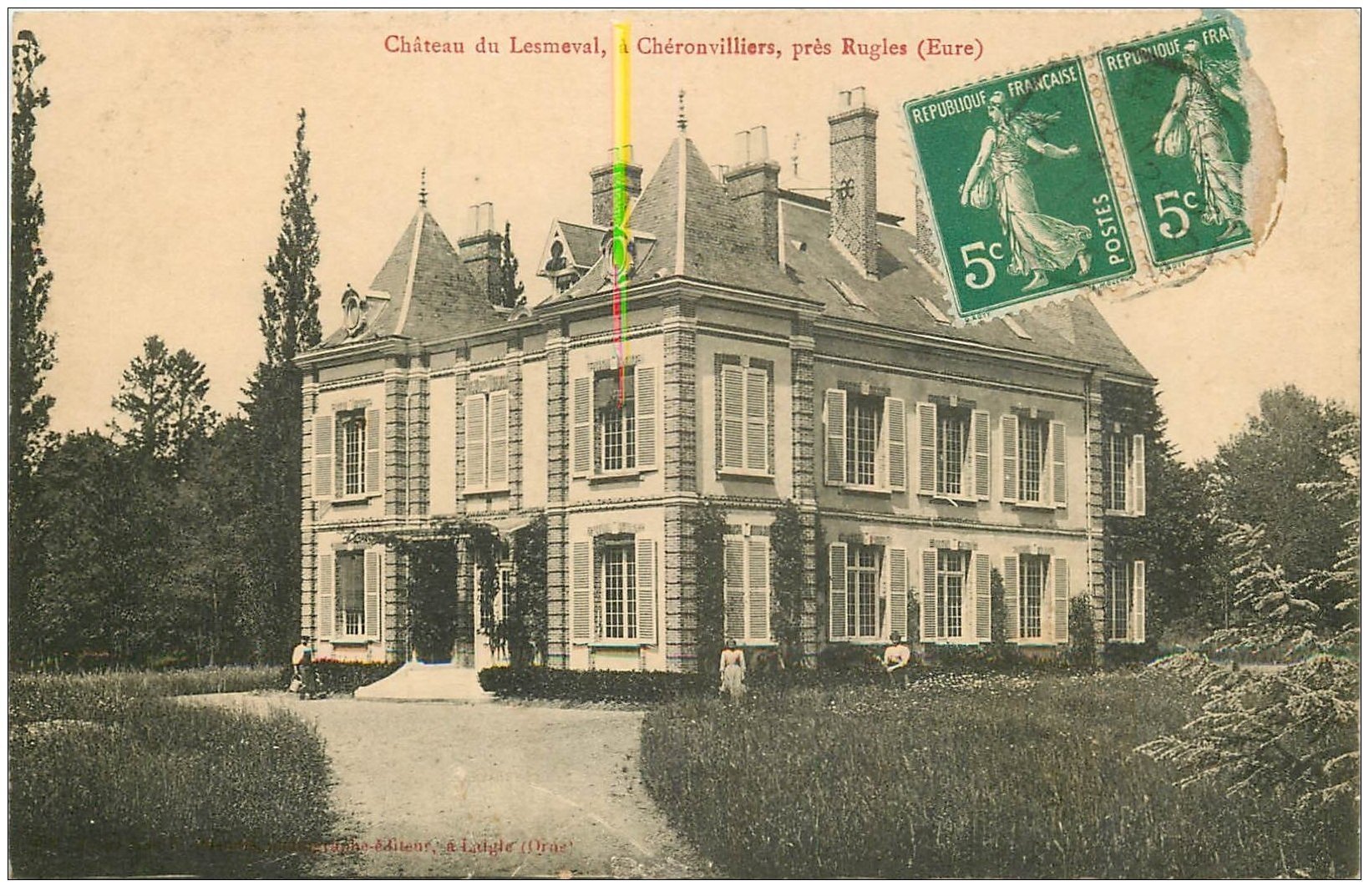 carte postale ancienne 27 CHATEAU DU LESMEVAL. Chéronvilliers 1914