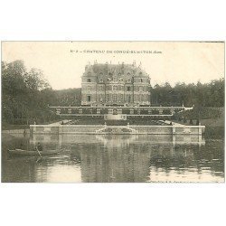 carte postale ancienne 27 CONDE-SUR-ITON. Château 1907 et Rameur