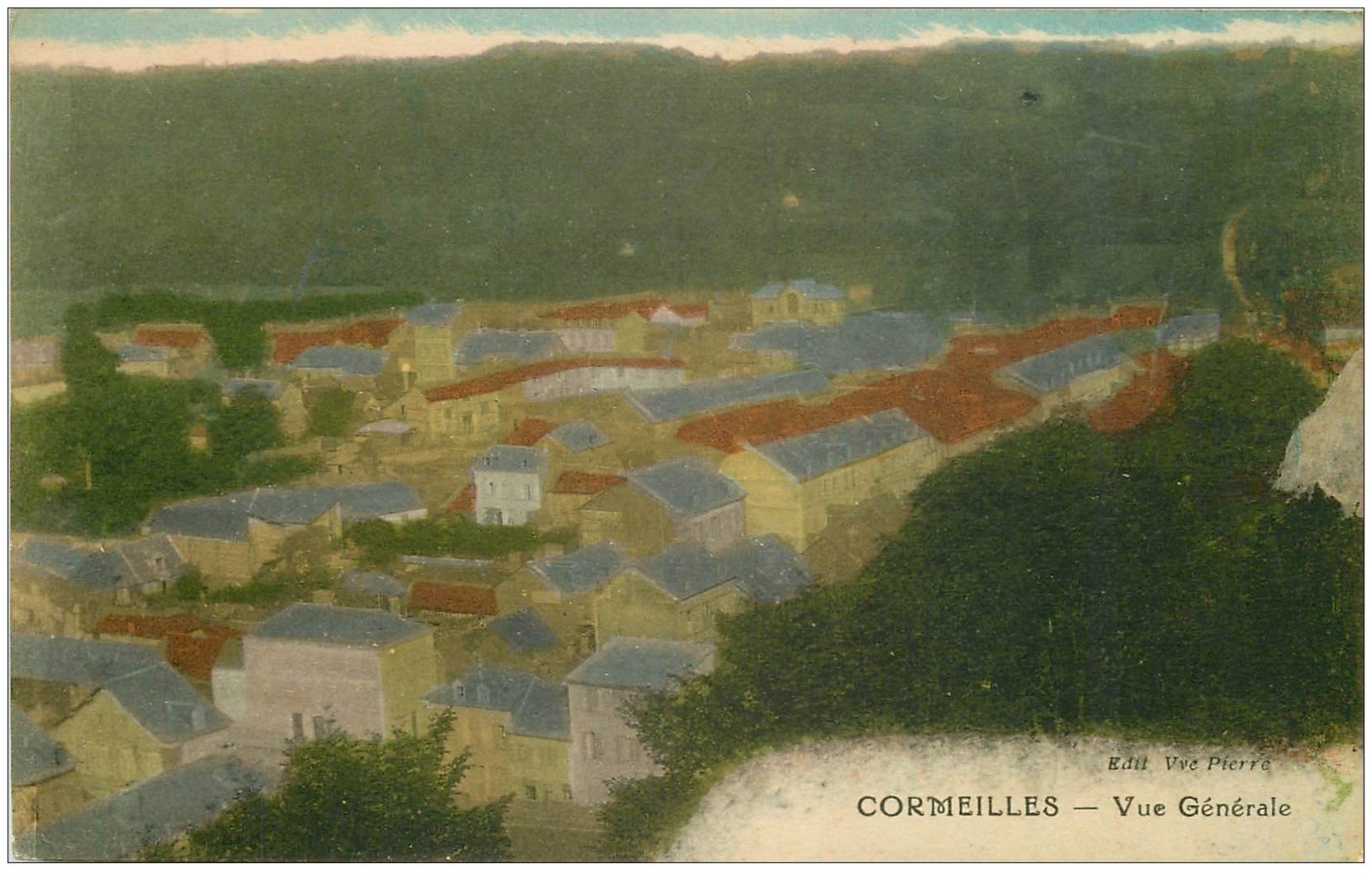 carte postale ancienne 27 CORMEILLES. Vue générale