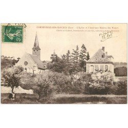 carte postale ancienne 27 CORNEVILLE-LES-CLOCHES. Eglise Maison des Moines 1907