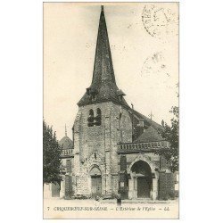 carte postale ancienne 27 CRIQUEBOEUF-SUR-SEINE. Eglise