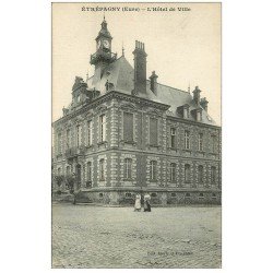 carte postale ancienne 27 ETREPAGNY. Hôtel de Ville. Tampon Militaire 1916