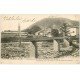 carte postale ancienne 07 VALS-LES-BAINS. Passerelle sur Volane et Quartier de l'Eglise 1925