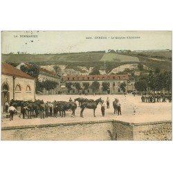 carte postale ancienne 27 EVREUX. Chevaux Quartier d'Artillerie 1904