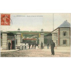 carte postale ancienne 27 EVREUX. Entrée Quartier de Cavalerie 1907 Militaires et Caserne