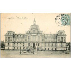 carte postale ancienne 27 EVREUX. Hôtel de Ville et Fontaine 1904