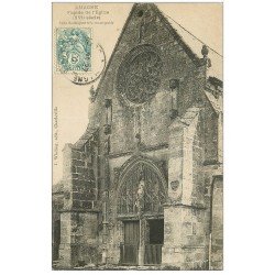 carte postale ancienne 08 AMAGNE. Eglise 1907 façade