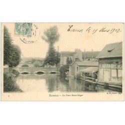 carte postale ancienne 27 EVREUX. Pont Saint-Léger 1907