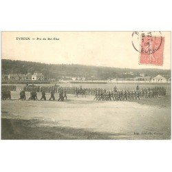 carte postale ancienne 27 EVREUX. Pré du Bel-Ebat 1906 Militaires