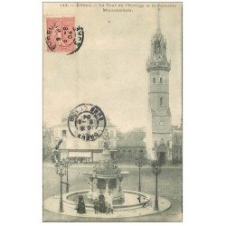 carte postale ancienne 27 EVREUX. Tour Horloge Fontaine Monumentale 1904
