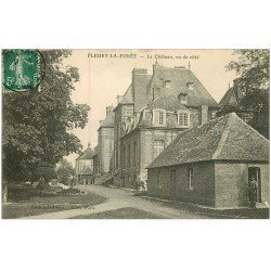 carte postale ancienne 27 FLEURY-LA-FORÊT. Le Château 1911 animation