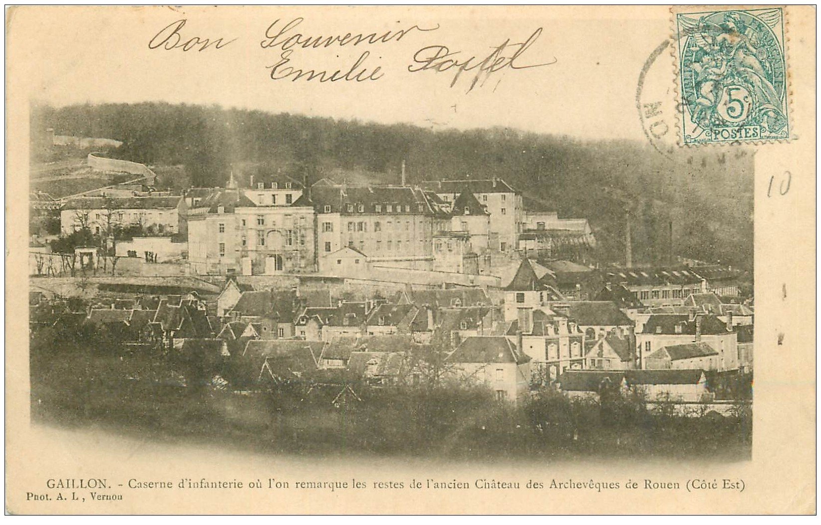 carte postale ancienne 27 GAILLON. La Caserne Infanterie 1902