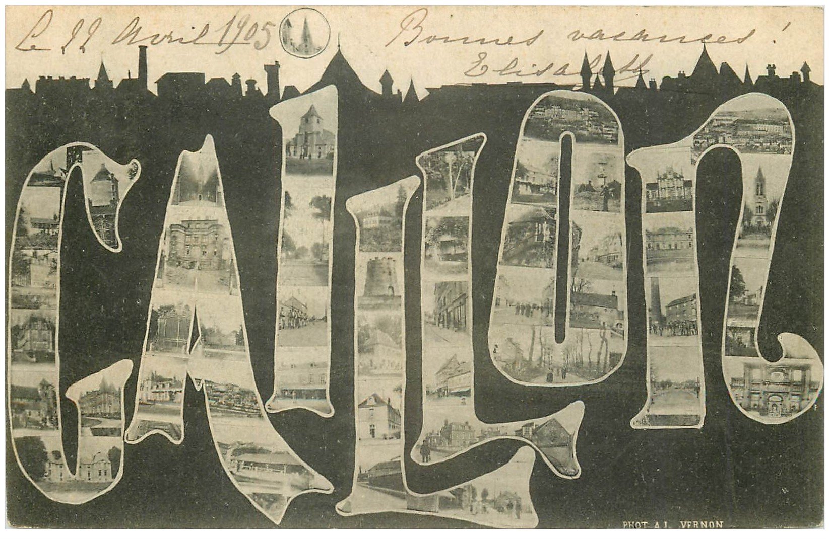 carte postale ancienne 27 GAILLON. Multivues 1905