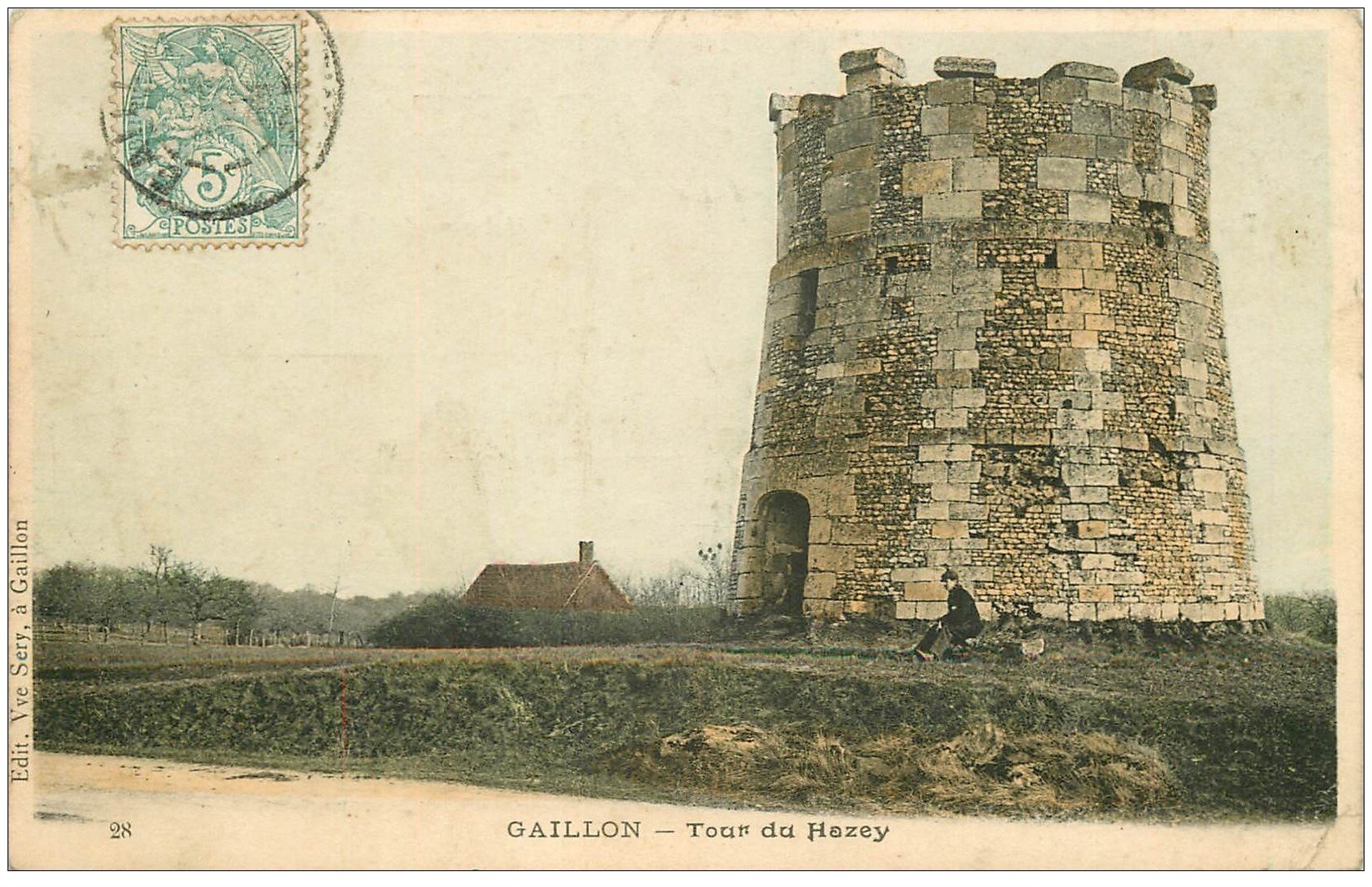 carte postale ancienne 27 GAILLON. Tour du Hazey 1905 personnage