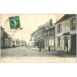 carte postale ancienne 27 GARENNES. Tabac Epicerie sur la Grande Rue Route Ivry-la-Bataille 1909. En l'état...