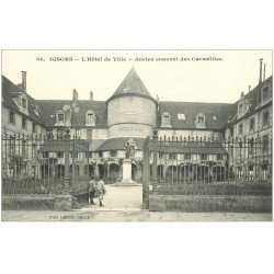 carte postale ancienne 27 GISORS. Gamins à la Grille Hôtel de Ville