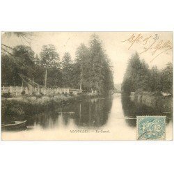 carte postale ancienne 27 GLISOLLES. Le Canal. Timbre Taxe 1905