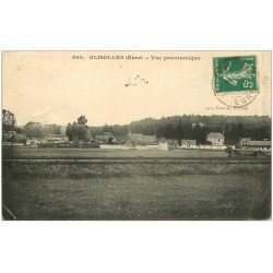 carte postale ancienne 27 GLISOLLES. Vue panoramique. Petit pli et petite restauration...