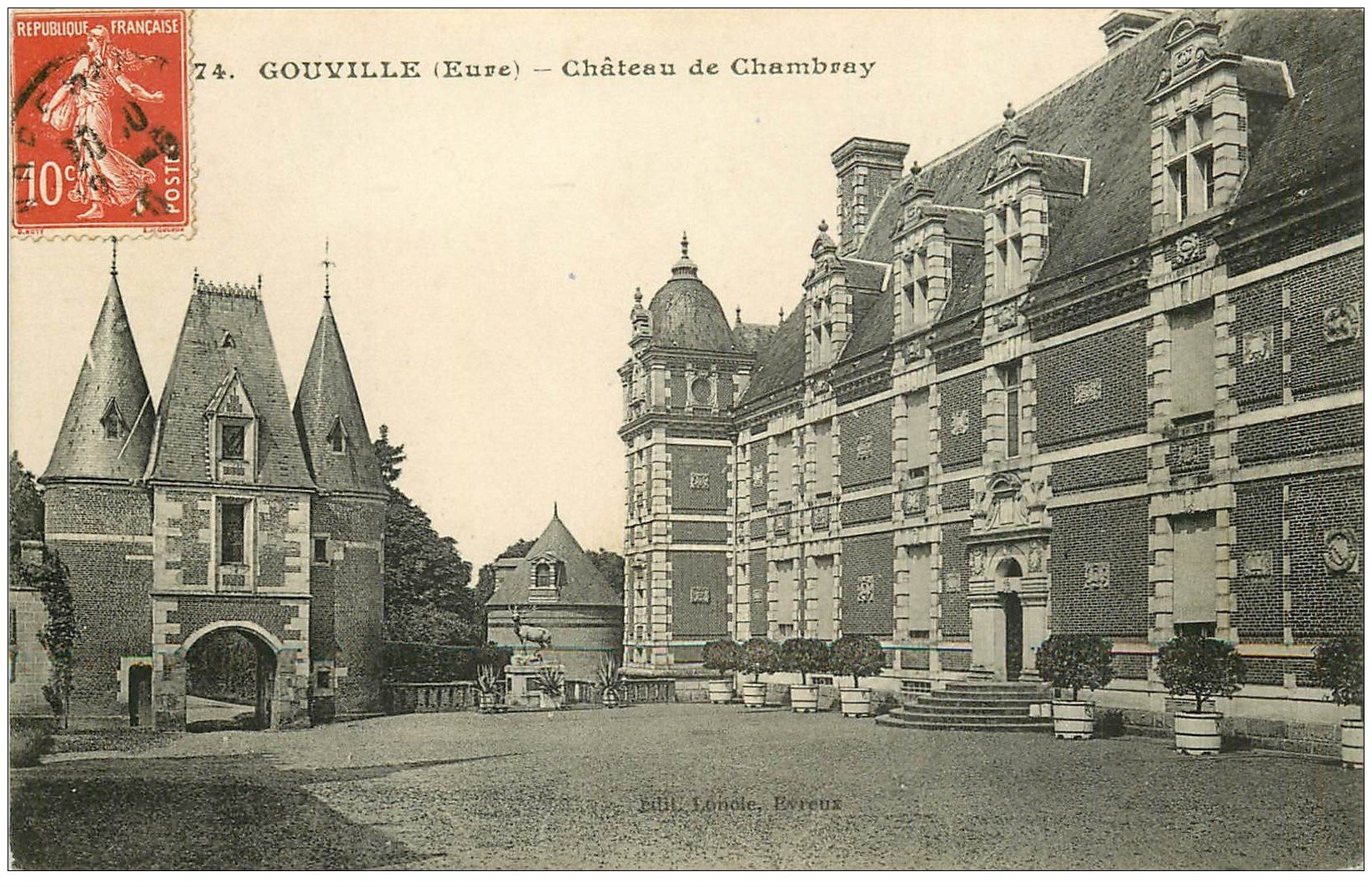 carte postale ancienne 27 GOUVILLE. Château de Chambray 1910