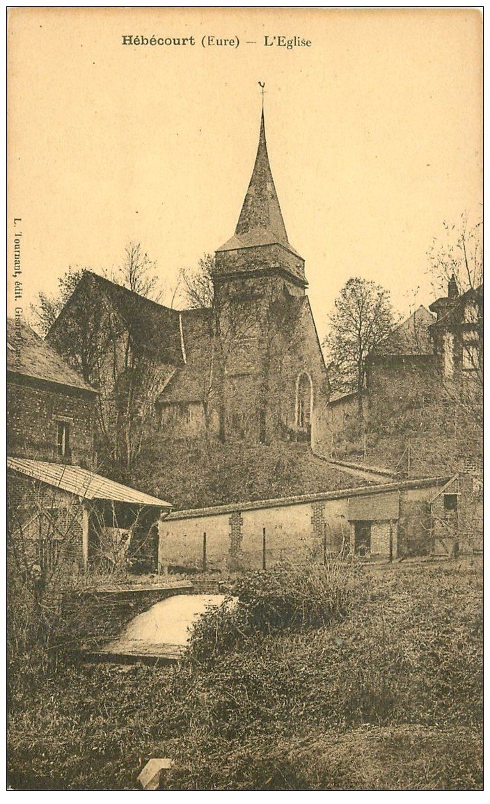carte postale ancienne 27 HEBECOURT. L'Eglise