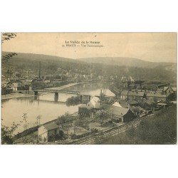 carte postale ancienne 08 BRAUX. Vue Pont et ligne du Chemin de Fer. Usines 1919 (défaut)...