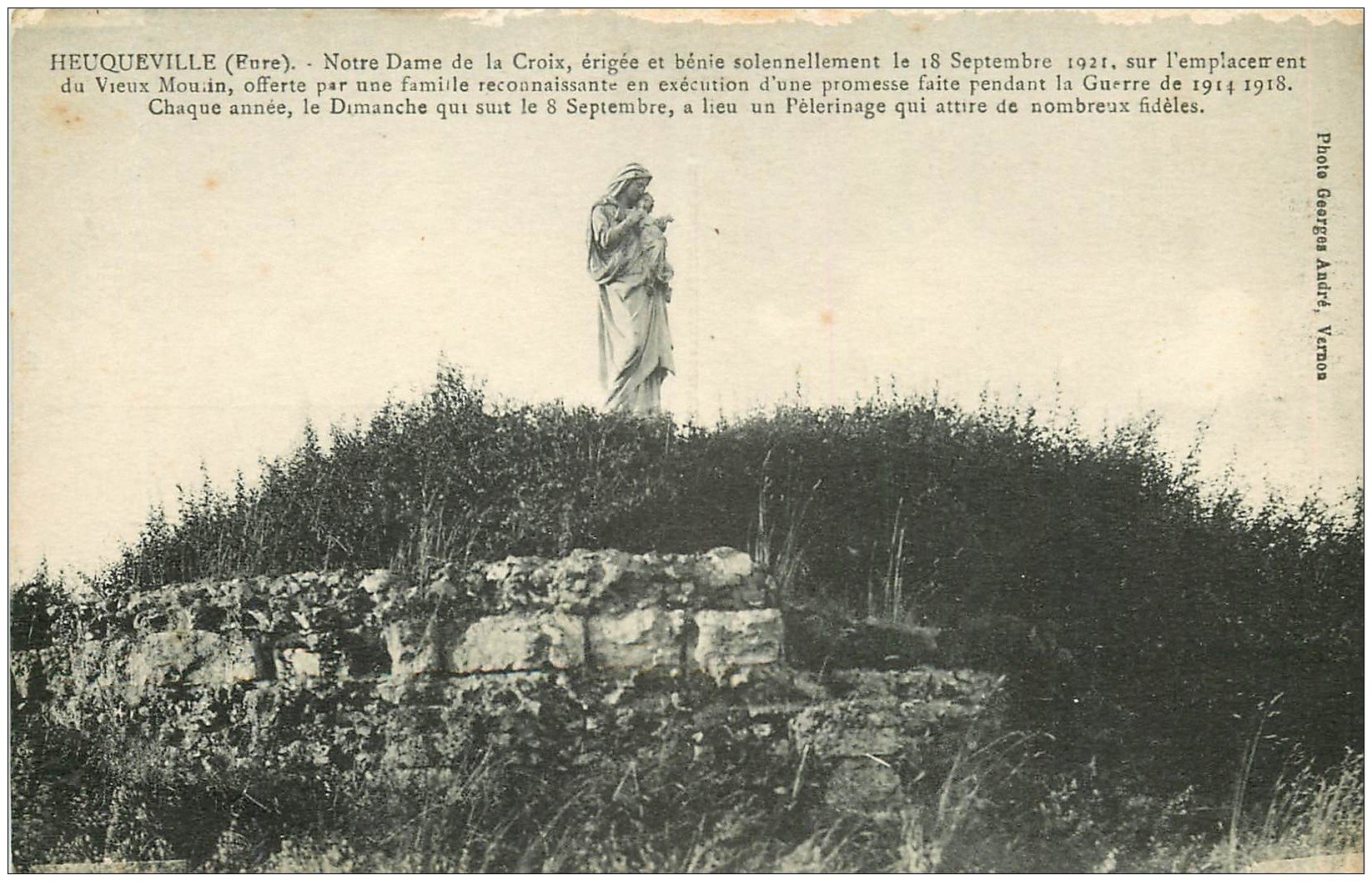 carte postale ancienne 27 HEUQUEVILLE. Notre-Dame de la Croix