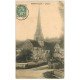 carte postale ancienne 27 HONDOUVILLE. Eglise et Cimetière 1907