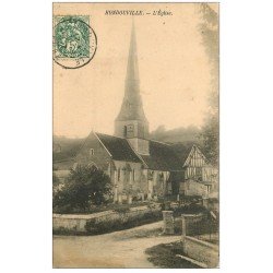 carte postale ancienne 27 HONDOUVILLE. Eglise et Cimetière 1907