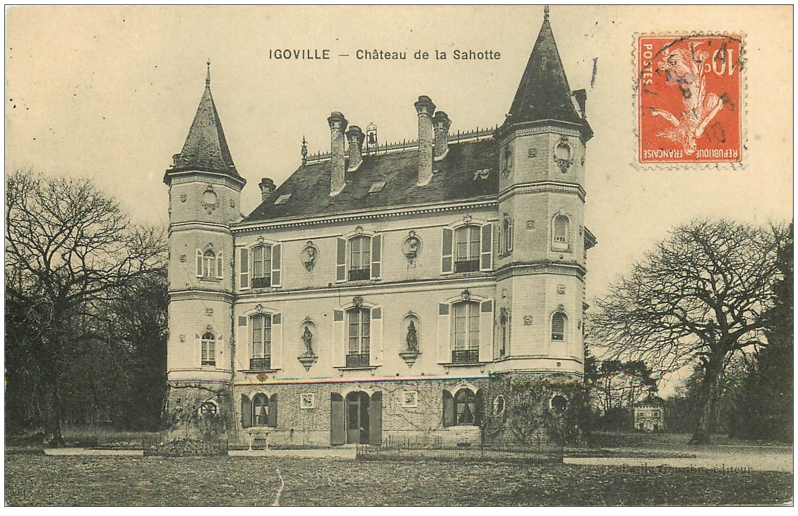 carte postale ancienne 27 IGOVILLE. Château de la Sahotte 1910