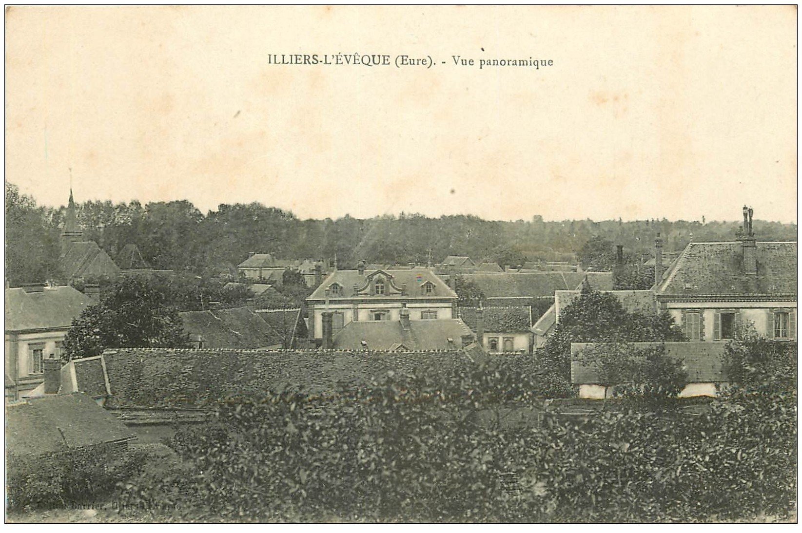 carte postale ancienne 27 ILLIERS-L'EVÊQUE. Vue panoramique
