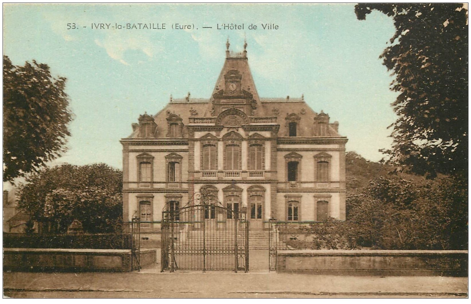carte postale ancienne 27 IVRY-LA-BATAILLE. Hôtel de Ville