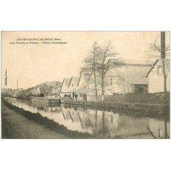 carte postale ancienne 27 JOUET-SUR-L'AUBOIS. Les Fours à Chaux Usine Grandjean avec Péniche