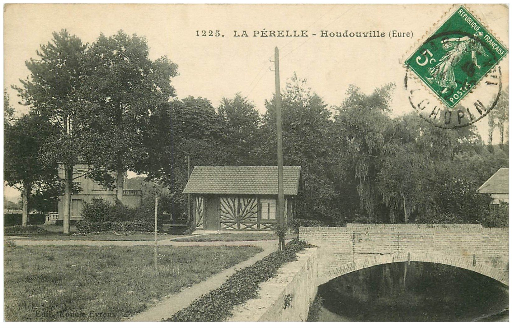 carte postale ancienne 27 LA PERELLE. Houdouville 1912