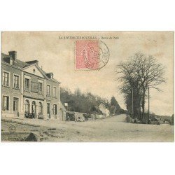 carte postale ancienne 27 LA RIVIERE-THIBOUVILLE. Route de Paris 1904 Café Billard Pruche