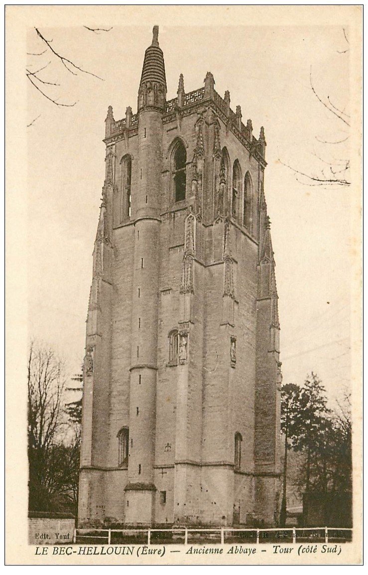 carte postale ancienne 27 LE BEC-HELLOUIN. Abbaye Tour