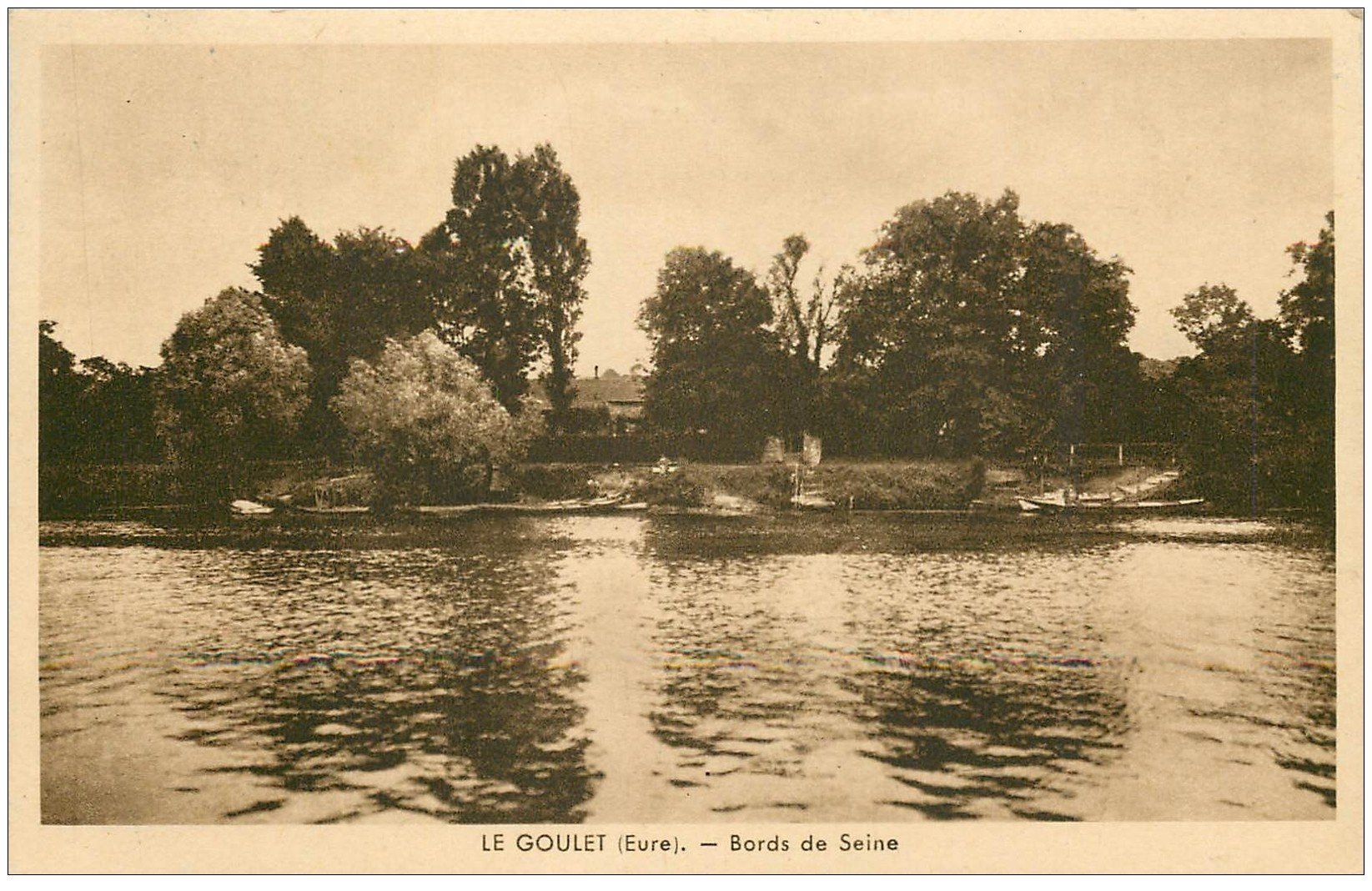 carte postale ancienne 27 LE GOULET. Bords de Seine 1955