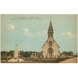 carte postale ancienne 27 LE MESNIL-SUR-L'ESTREE. Eglise et Monument aux Morts