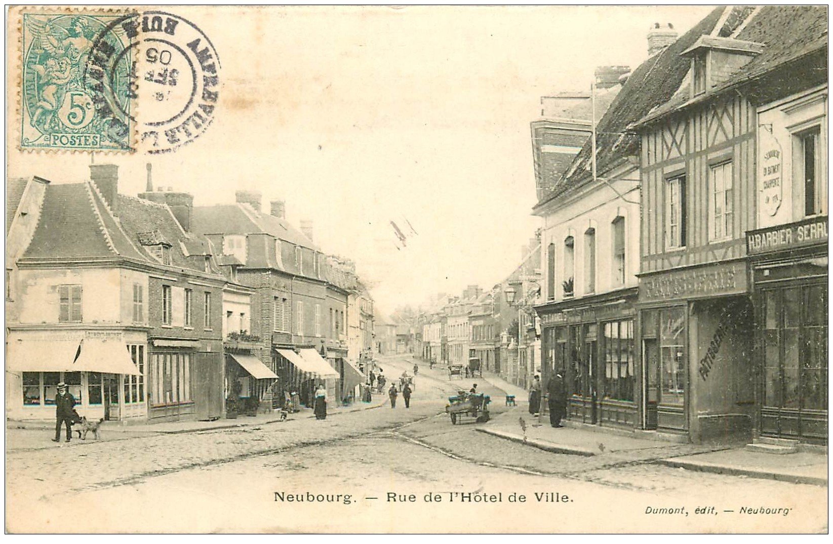 27 LE NEUBOURG. Rue Hôtel de Ville 1905 Pâtisserie et Serrurerie