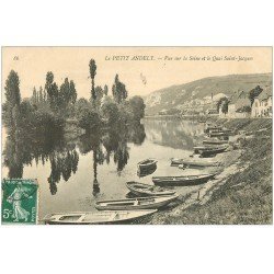 carte postale ancienne 27 LES ANDELYS. Barques Quai Saint-Jacques