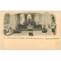 carte postale ancienne 27 LES ANDELYS. Chapelle Orphelinat. Société La Soie Usine des Andelys