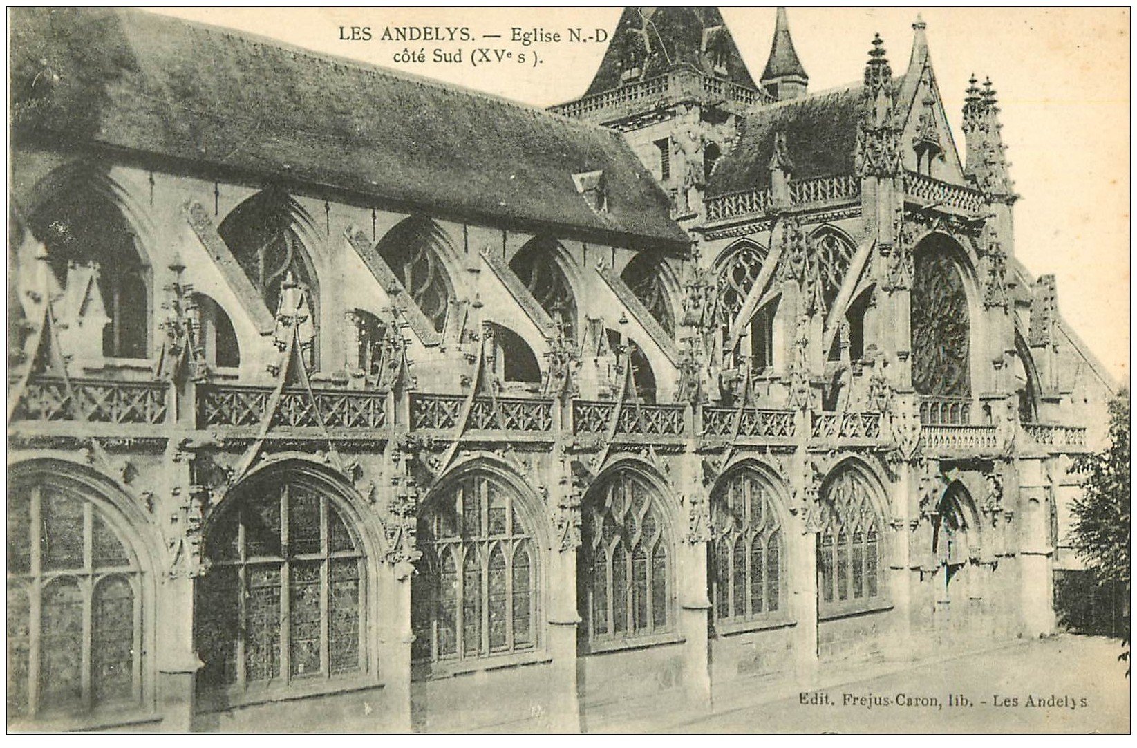 carte postale ancienne 27 LES ANDELYS. Eglise Notre-Dame côté Sud
