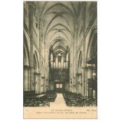 carte postale ancienne 27 LES ANDELYS. Eglise Notre-Dame Nef et Orgues