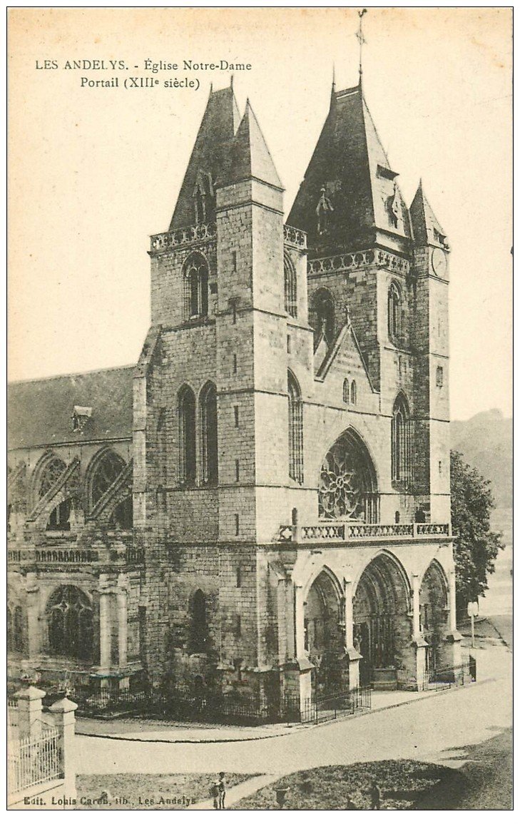 carte postale ancienne 27 LES ANDELYS. Eglise Notre-Dame Portail XIII siècle