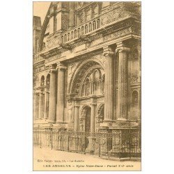 carte postale ancienne 27 LES ANDELYS. Eglise Notre-Dame Portail. sépia