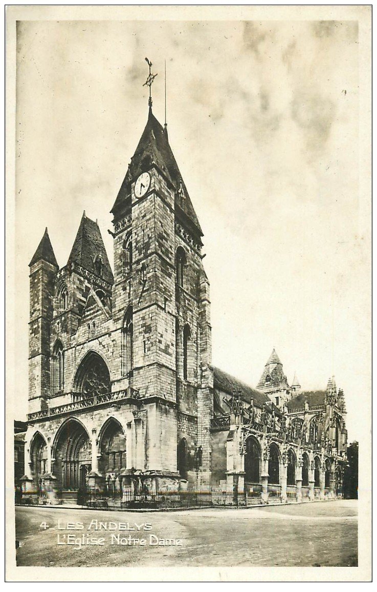 carte postale ancienne 27 LES ANDELYS. Eglise Notre-Dame. Carte émaillographie