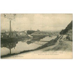 carte postale ancienne 08 CHARLEVILLE MEZIERES. Pont Métallique 1910