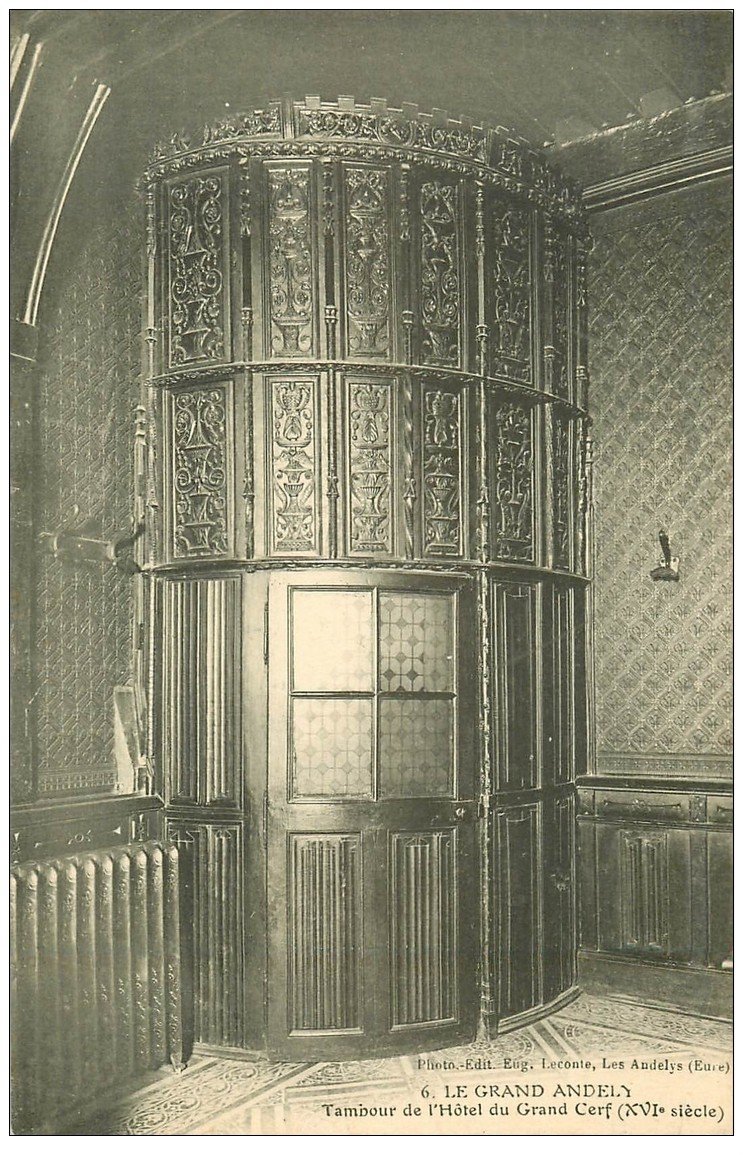 carte postale ancienne 27 LES ANDELYS. Hôtel Grand Cerf Porte Tambour
