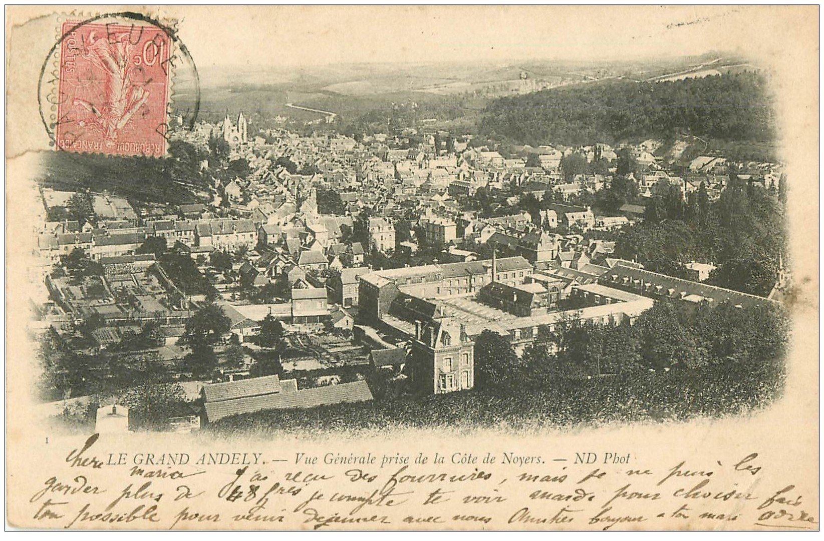 carte postale ancienne 27 LES ANDELYS. Vue Côte de Noyers 1905