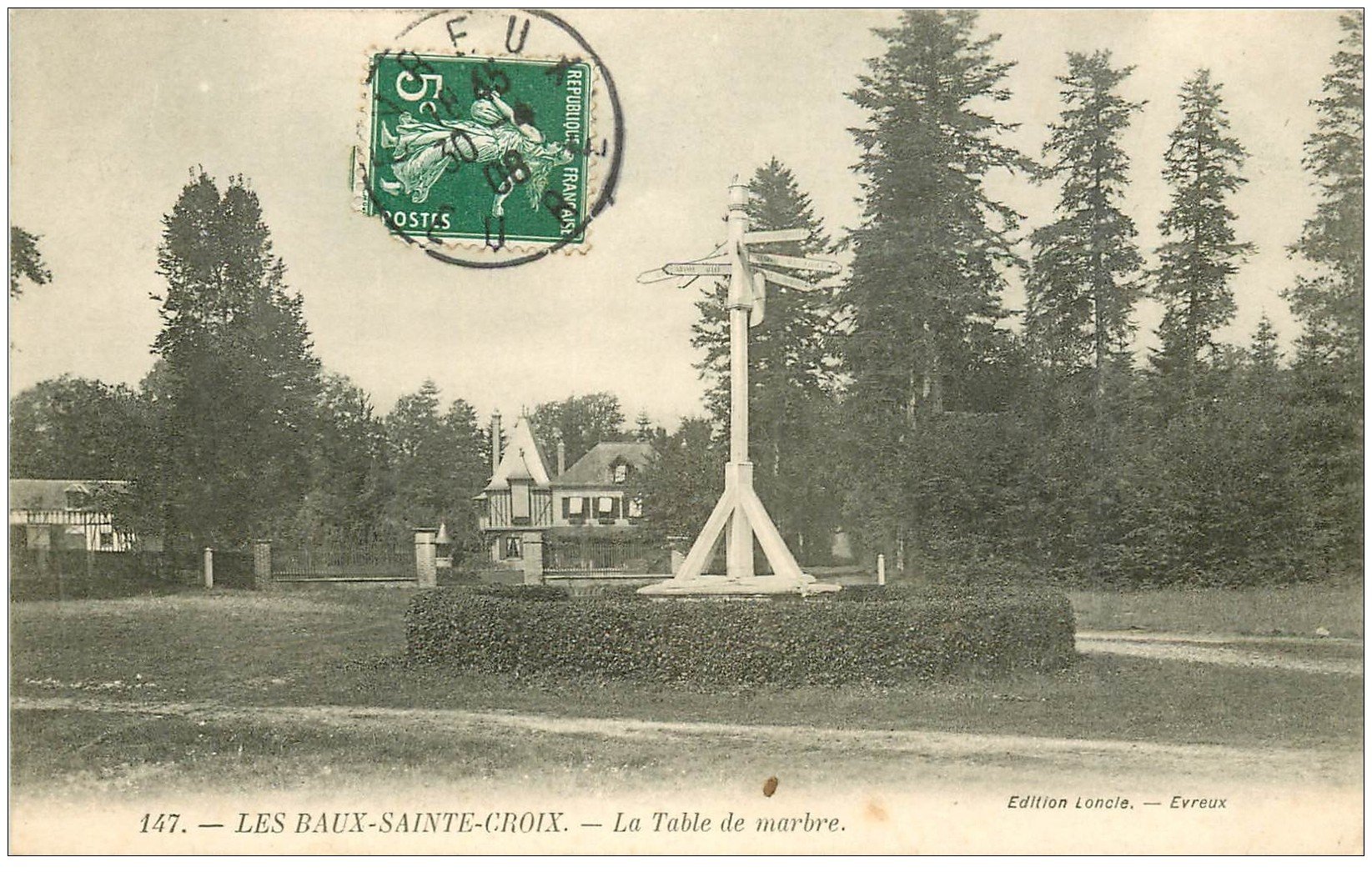 carte postale ancienne 27 LES BAUX-SAINTE-CROIX. Table de Marbre 1908
