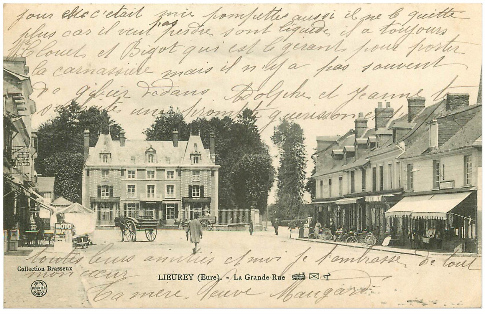carte postale ancienne 27 LIEUREY. Grande Rue